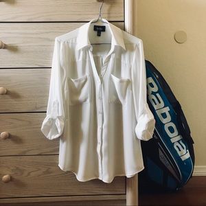 By & By Transparent White Blouse